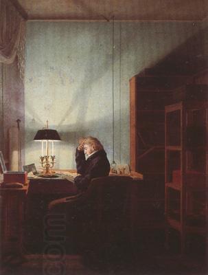 Georg Friedrich Kersting Man Reading by Lamplight (mk22) oil painting picture